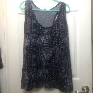 Plus Size Navy Bandana Tank